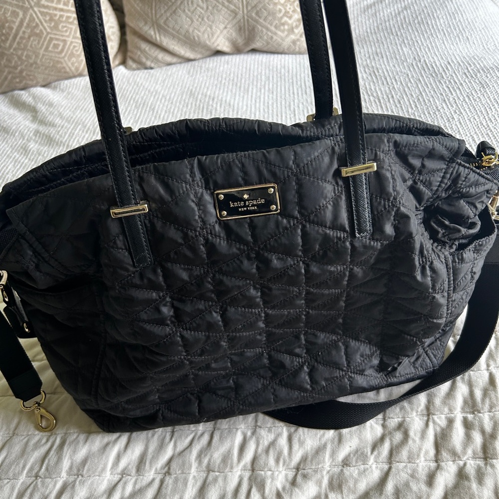 Kate Spade Black Quilted Diaper Bag